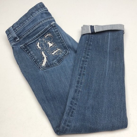 VINTAGE ROCK & REPUBLIC ANKLE CROP JEANS 28x25 🇺🇸 - Picture 5 of 13